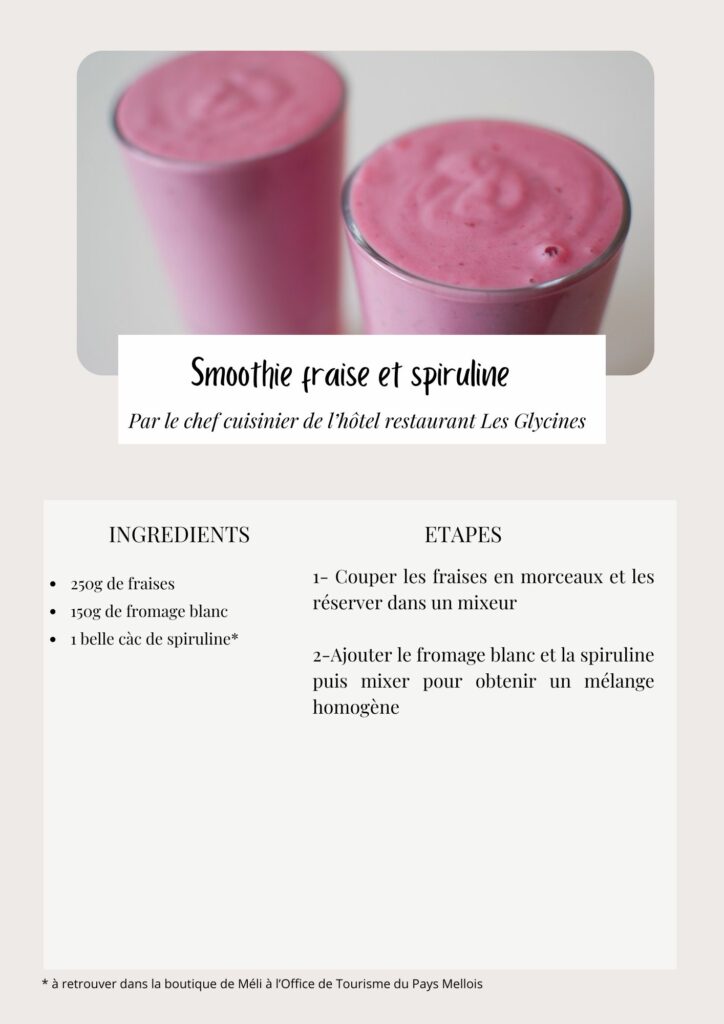 Smoothie fraise et spiruline Val de Ré