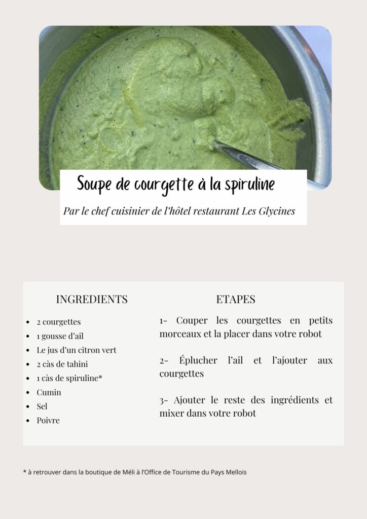 Soupe de courgette à la spiruline Val de Ré